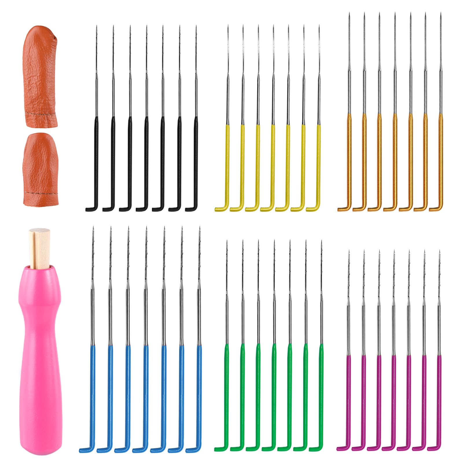 Mayboos 42-Piece Wool Felting Needle Kit with Star, Twisted & Triangular Needles - Color Coded Professional Felting Tools for DIY Crafts, Sculpting & Fiber Art Projects