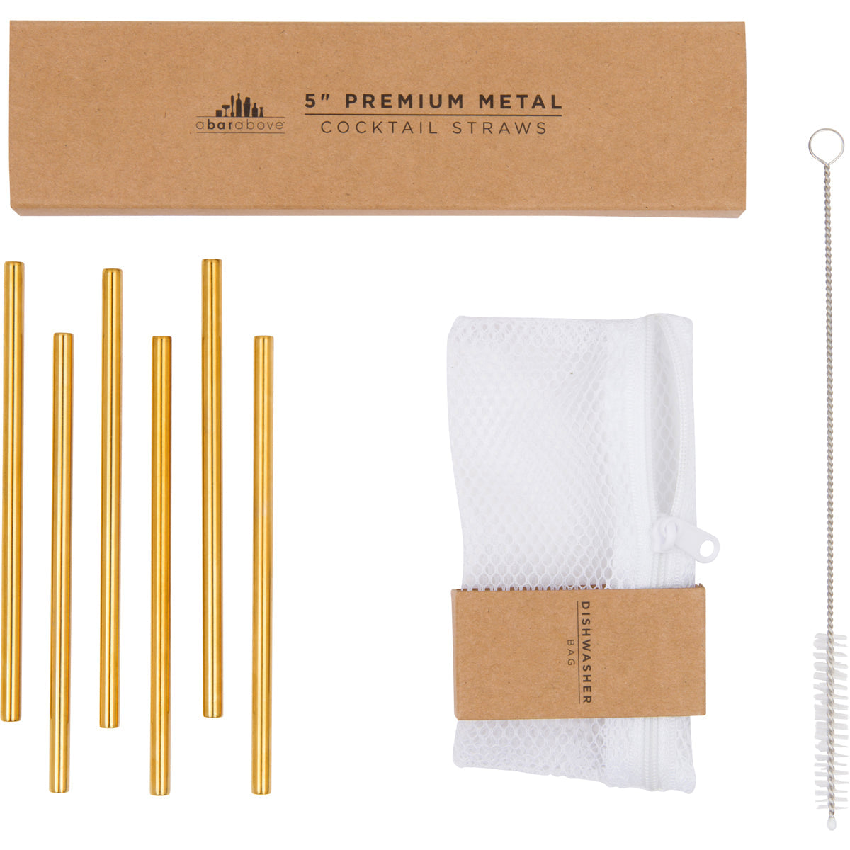 Premium Gold Metal Cocktail Straws - Reusable Drinking Straws for Parties, Bars & Home Use - Elegant Stirring & Sipping Accessories for Cocktails, Smoothies & Iced Beverages