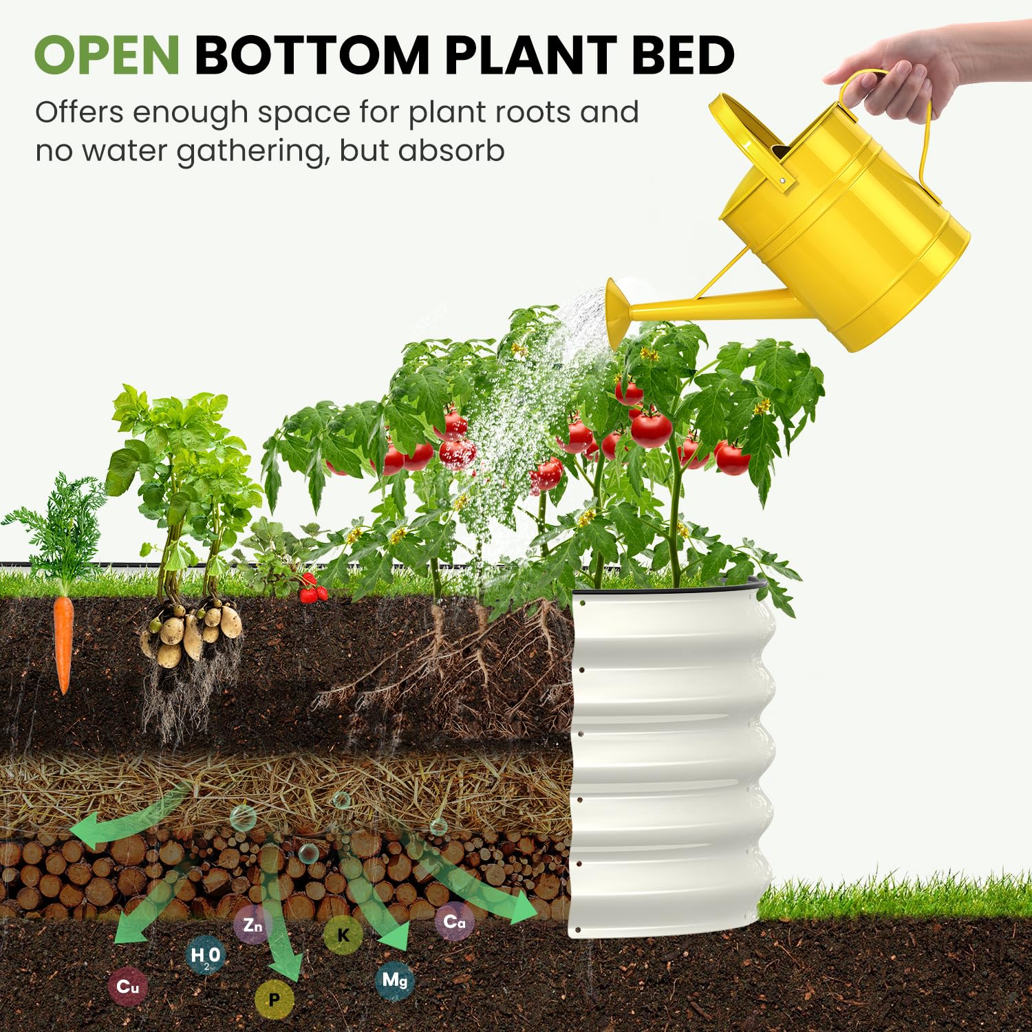 Galvanized Steel Oval Raised Garden Bed Kit - 8x2x1.5 FT Large Metal Planter Box for Vegetables, Flowers & Herbs | Outdoor Gardening Solution | Pearl White Finish | Perfect for Backyards, Patios & Urban Farming