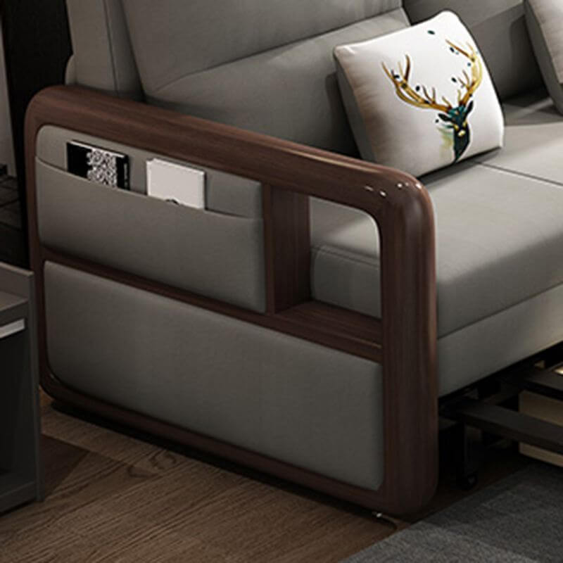 Modern Leather Sofa for Small Apartments - Convertible Backrest Sofa Bed for Living Room, Guest Room & Studio - Comfortable & Space-Saving Furniture