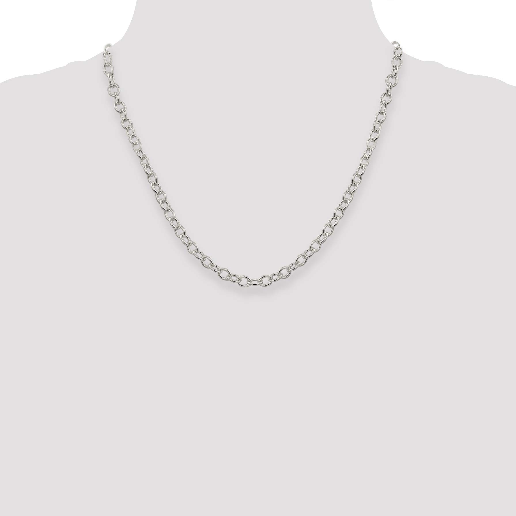 Sterling Silver 5.75mm Oval Cable Chain Necklace for Women - Dainty Layering Jewelry, Gift for Her, Everyday Wear & Special Occasions