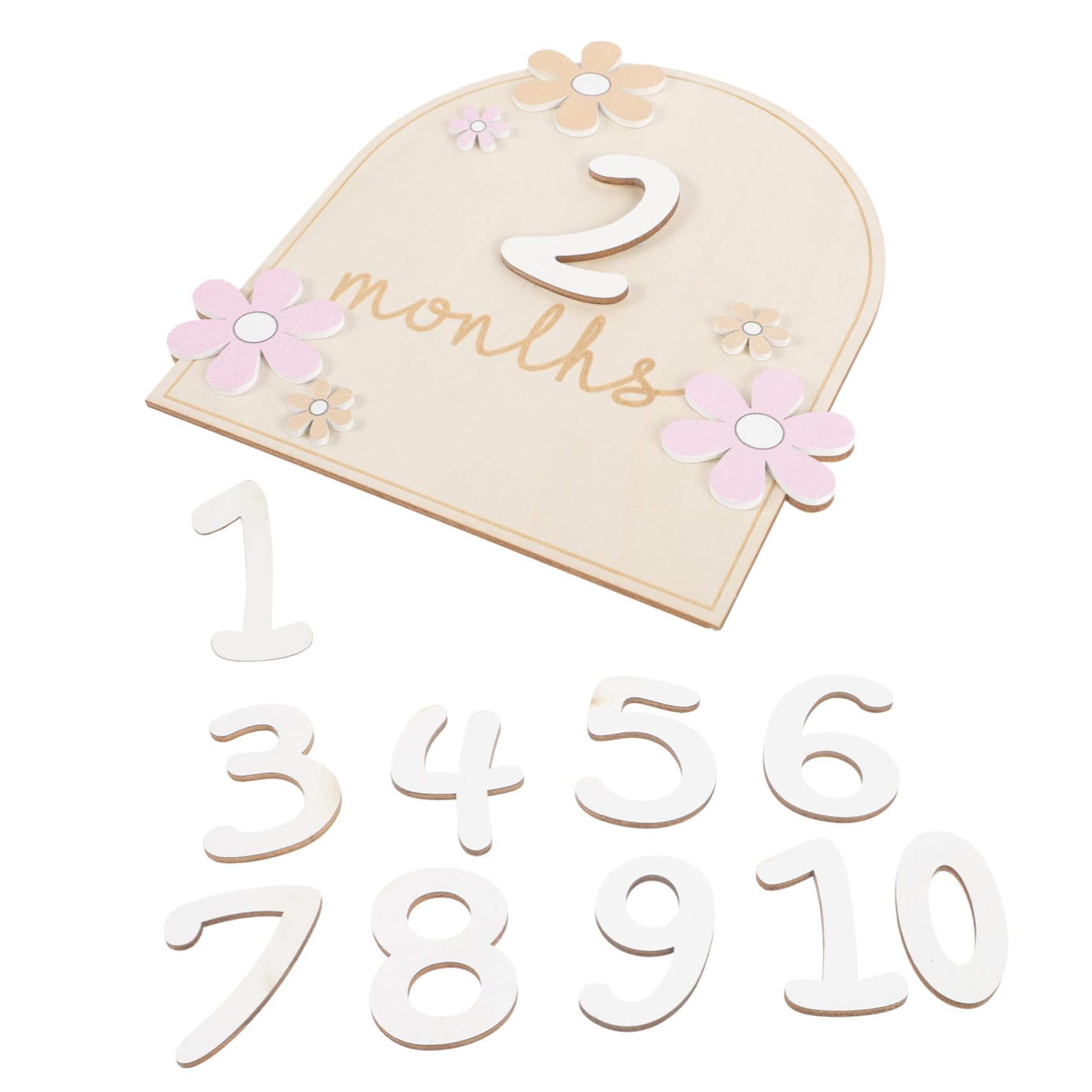 VICASKY Baby Milestone Cards - Wooden Monthly Growth Photo Props for Newborns, First Year Keepsake Frame - Perfect for Baby Showers, Birth Announcements & Nursery Decor