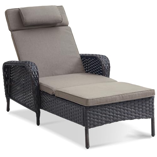 Brown Wicker / Grey Cushion