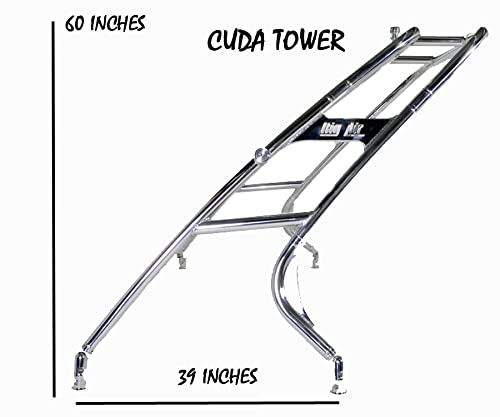 Big Air Cuda Wakeboard Tower for Boats - Heavy Duty Aluminum Wakeboard Rack for Water Sports & Wakeboarding Accessories - Perfect for Ski Boats, Wakeboard Boats & Marine Activities