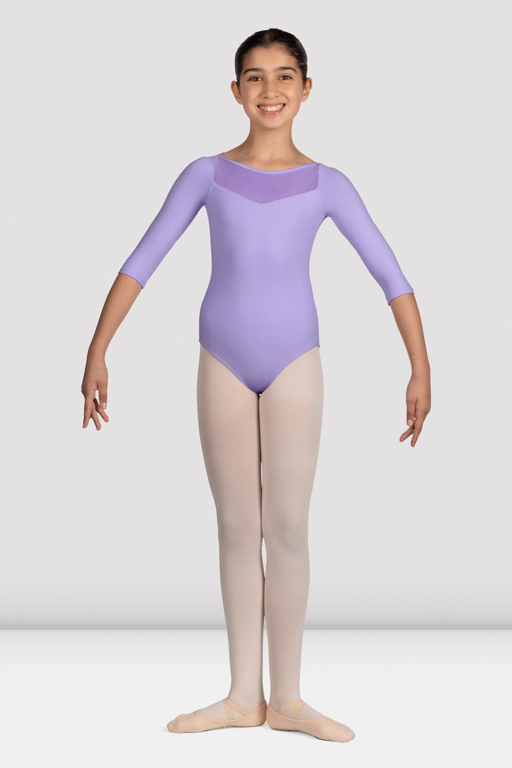 Mirella Glow Girl 3/4 Sleeve Leotard for Girls - Ballet Dancewear & Gymnastics Outfit - Perfect for Dance Classes, Recitals & Performances