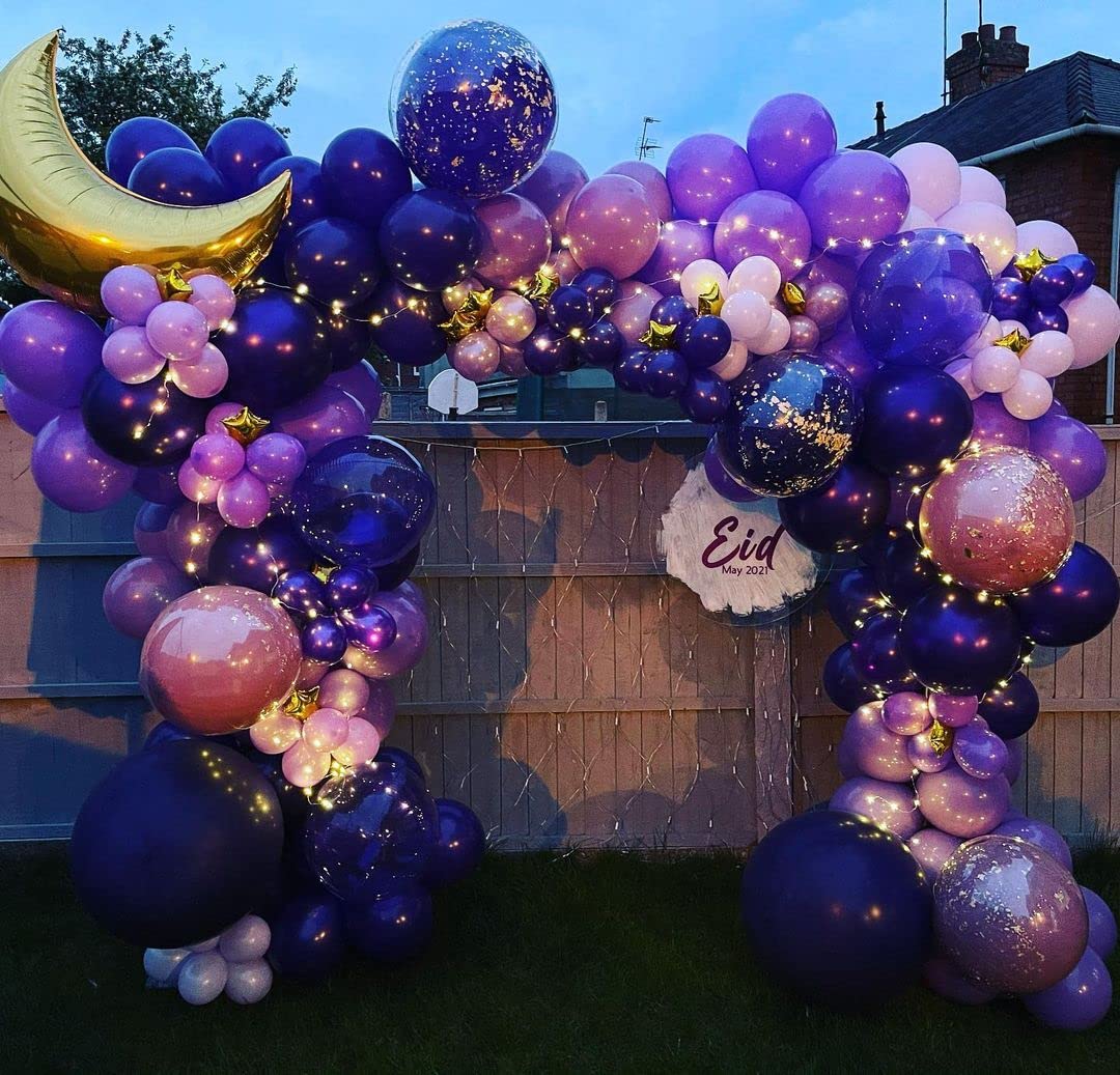 Eid Mubarak Party Decoration Balloon Garland Set - Latex Balloons for Eid Celebrations, Birthday Parties & Festive Events - Perfect for Home Decor, Islamic Holidays & Family Gatherings