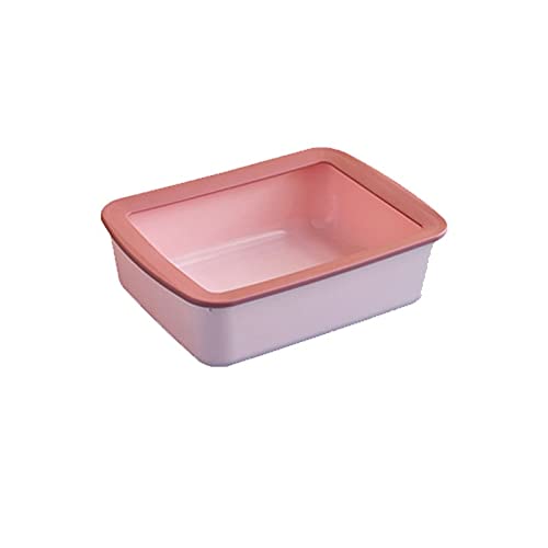 IAOHUO Large Semi-Enclosed Cat Litter Box - Splash Proof Square Pet Toilet with Open Tray | Durable Kitty Litter Pan for Indoor Cats (Color B) - Perfect for Small Apartments & Multi-Cat Homes