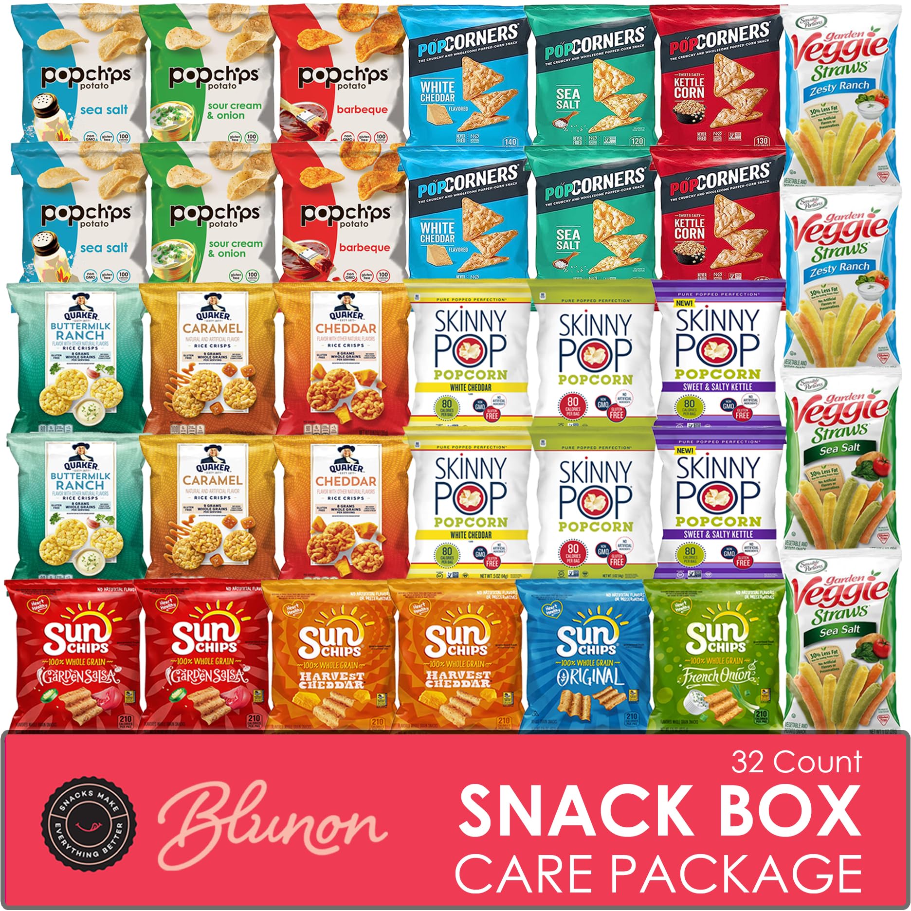 Healthy Snacks Variety Pack for Adults - 34-Piece Bulk Assortment of Nutritious Snacks - Perfect for Office, Travel, and Care Package Gifts