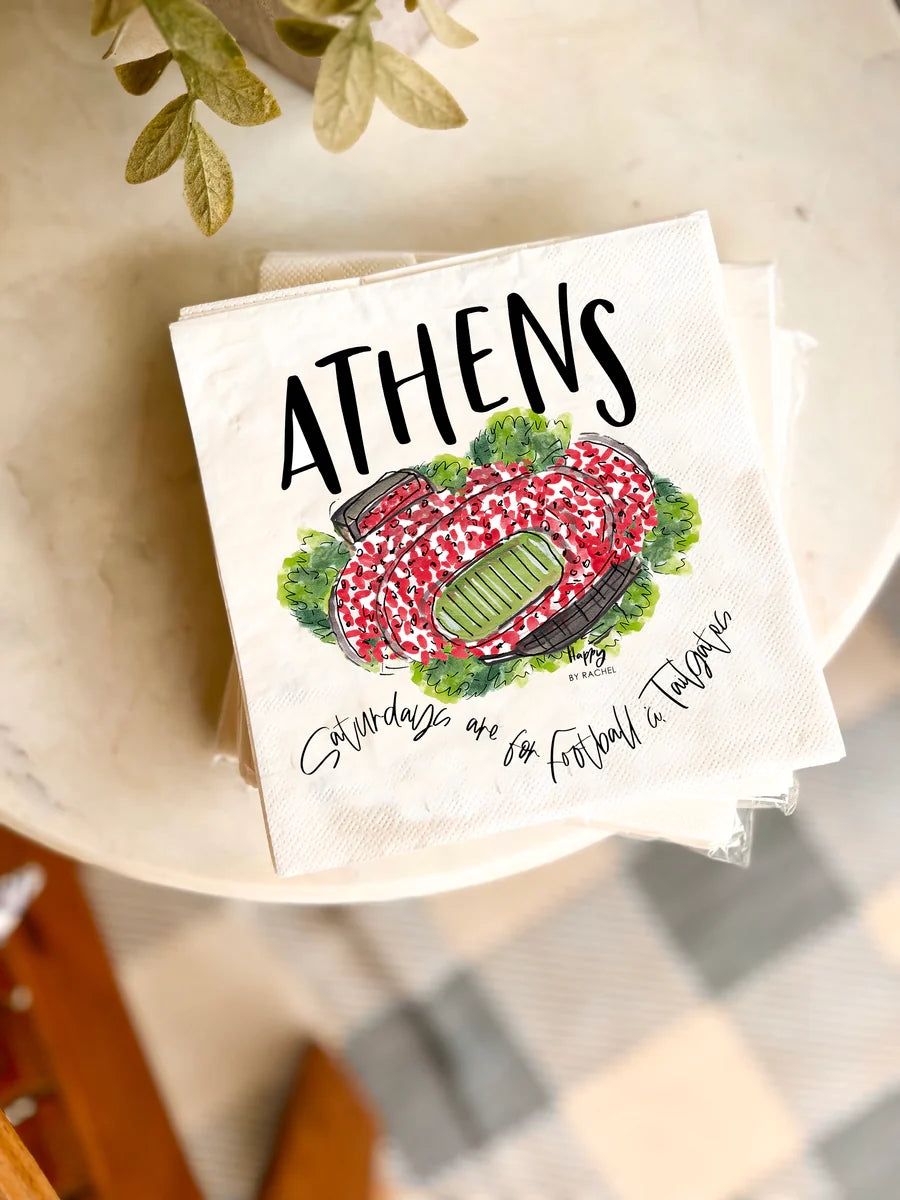 Premium Athens Georgia Themed Paper Napkins - Bulk Pack of 200 for Parties, Weddings & Southern Style Events