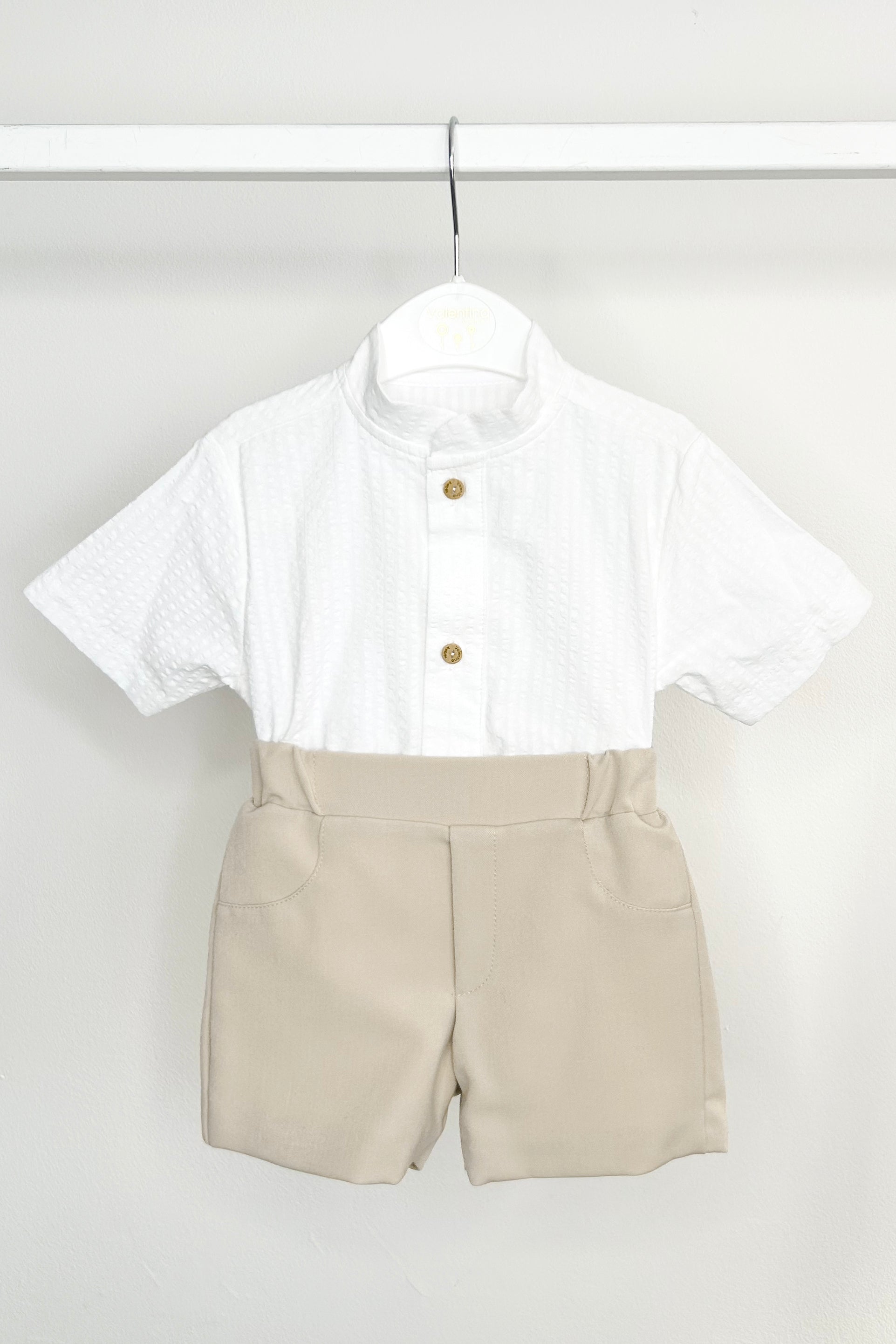Wilder Buttermilk Yellow Jumper, Shirt & Shorts Set - Soft Cotton Kids Outfit for Playdates & Family Photos