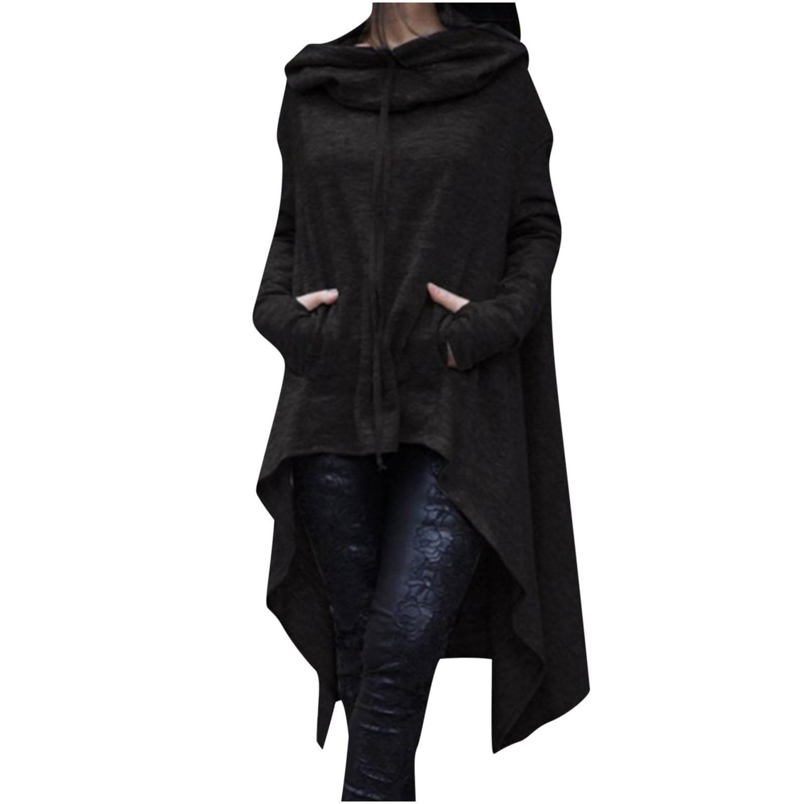 Women's Oversized Gothic Hooded Sweatshirt - Long Sleeve Turtleneck Y2K Graphic Hoodie for Fall 2023 | Cute Streetwear Fashion | Perfect for Casual Outfits, Halloween Costumes & Layering in Cold Weather