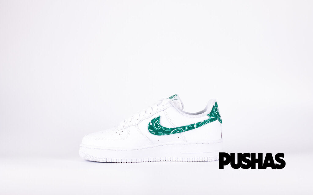 Nike Air Force 1 Low '07 Women's Sneakers - White Green Paisley (2022) | Casual Streetwear & Everyday Fashion Shoes for Women