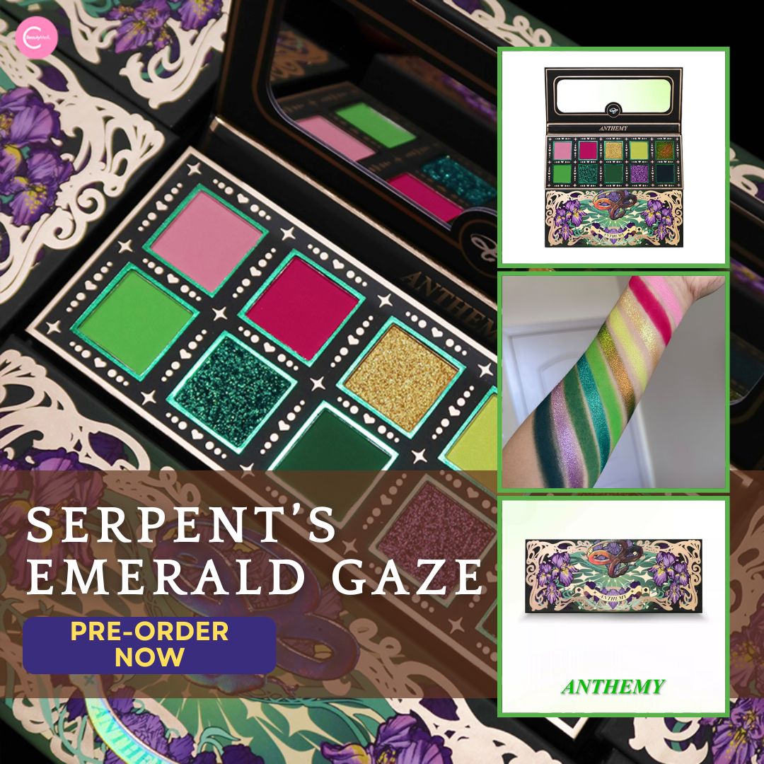 Anthemy Serpent's Emerald Gaze - 10 Color Chameleon Eyeshadow Palette | Long-Lasting Pigmented Makeup for Party, Halloween & Cosplay | Vegan & Cruelty-Free