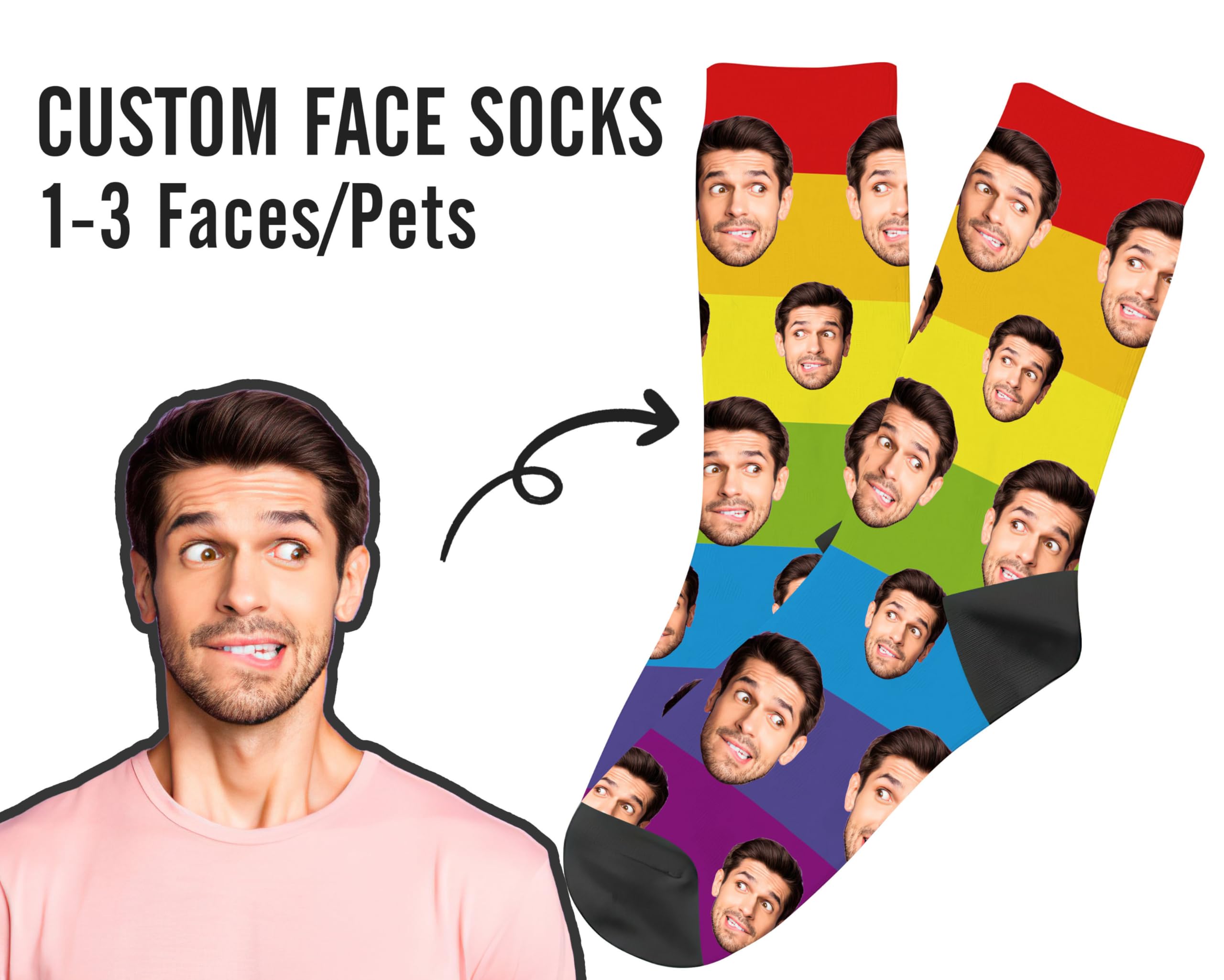 Custom Photo Socks - Personalized Face Socks for Men & Women | Unique Novelty Gift for Birthdays, Anniversaries & Special Occasions | Wear Your Favorite Memories