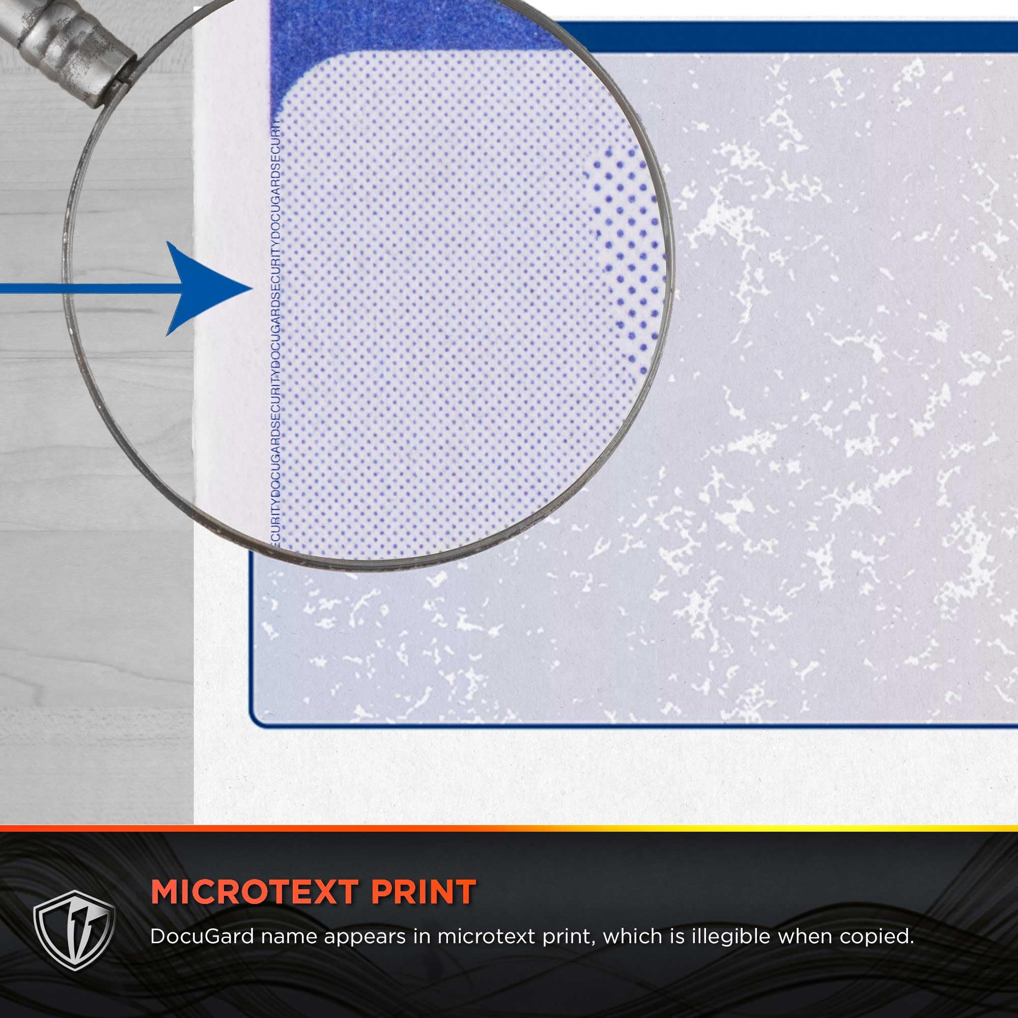 DocuGuard Blue/Red Premier Prismatic High Security Check Paper - 500 Blank Business Checks (04534) | Laser & Inkjet Printer Compatible | 13 Advanced Security Features | Ideal for Small Business Banking & Financial Transactions