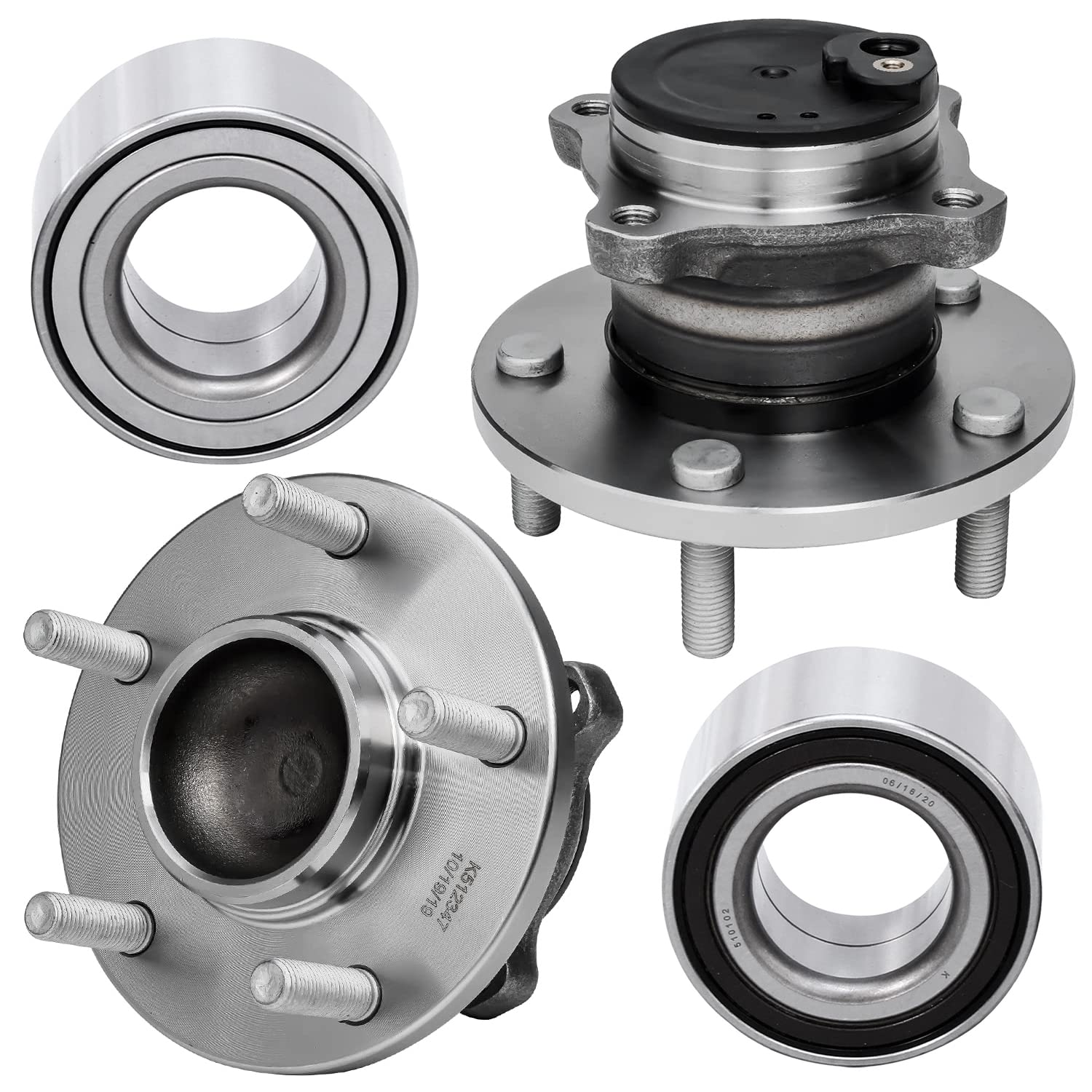 Detroit Axle - Front & Rear Wheel Bearing and Hub Assembly Replacement for 2005-2013 Mazda 3 & Mazda 5 | Compatible with 2006-2012 Models | Durable Auto Parts for Smooth Driving & Long-Lasting Performance