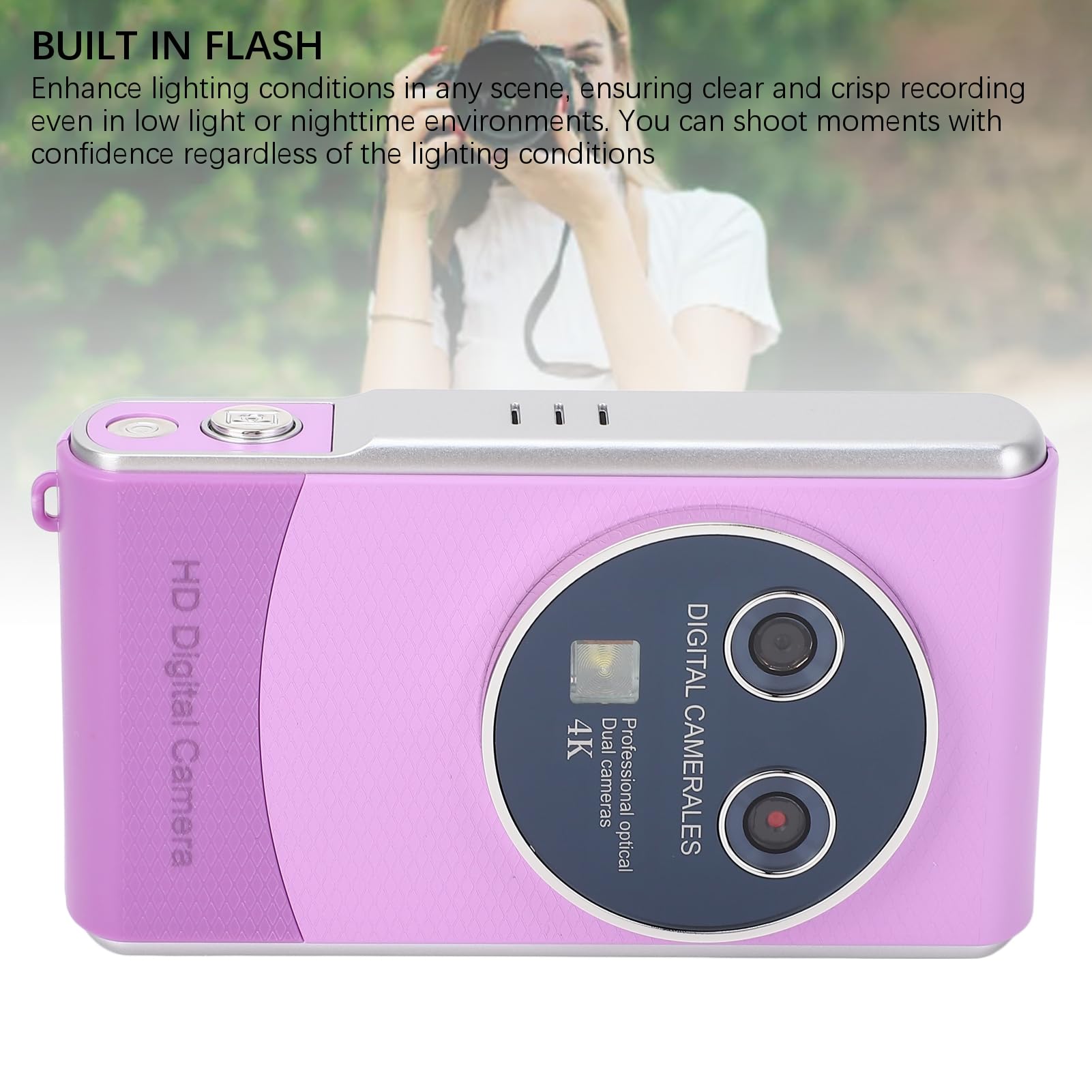 36MP 1080P HD Digital Camera for Photography & Vlogging - Dual Lens Auto Focus Compact Camera with 3