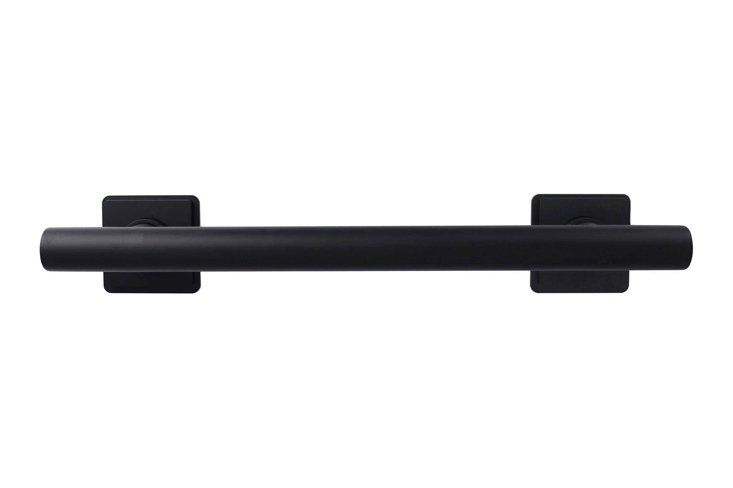 36-inch Coronado Designer Straight Bathroom Shower Grab Bar with Decorative Square Flanges - Matte Black Safety Handle for Elderly & ADA Compliant - Perfect for Bathroom, Shower and Tub Accessibility