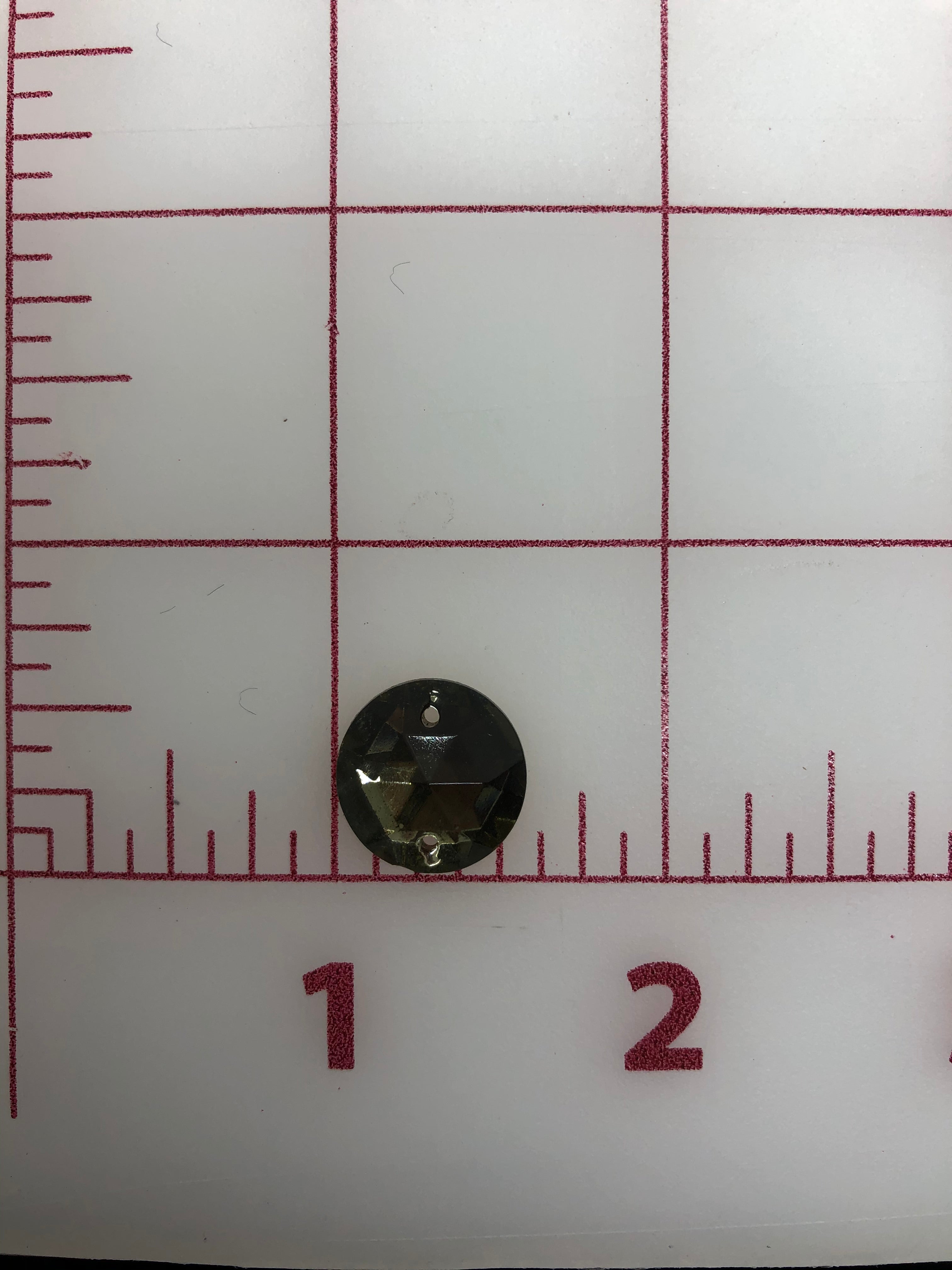 15mm Czech Black Diamond Rhinestones - 6 Pack Sew On Flatback Gems for DIY Clothing, Costumes, Jewelry & Craft Projects