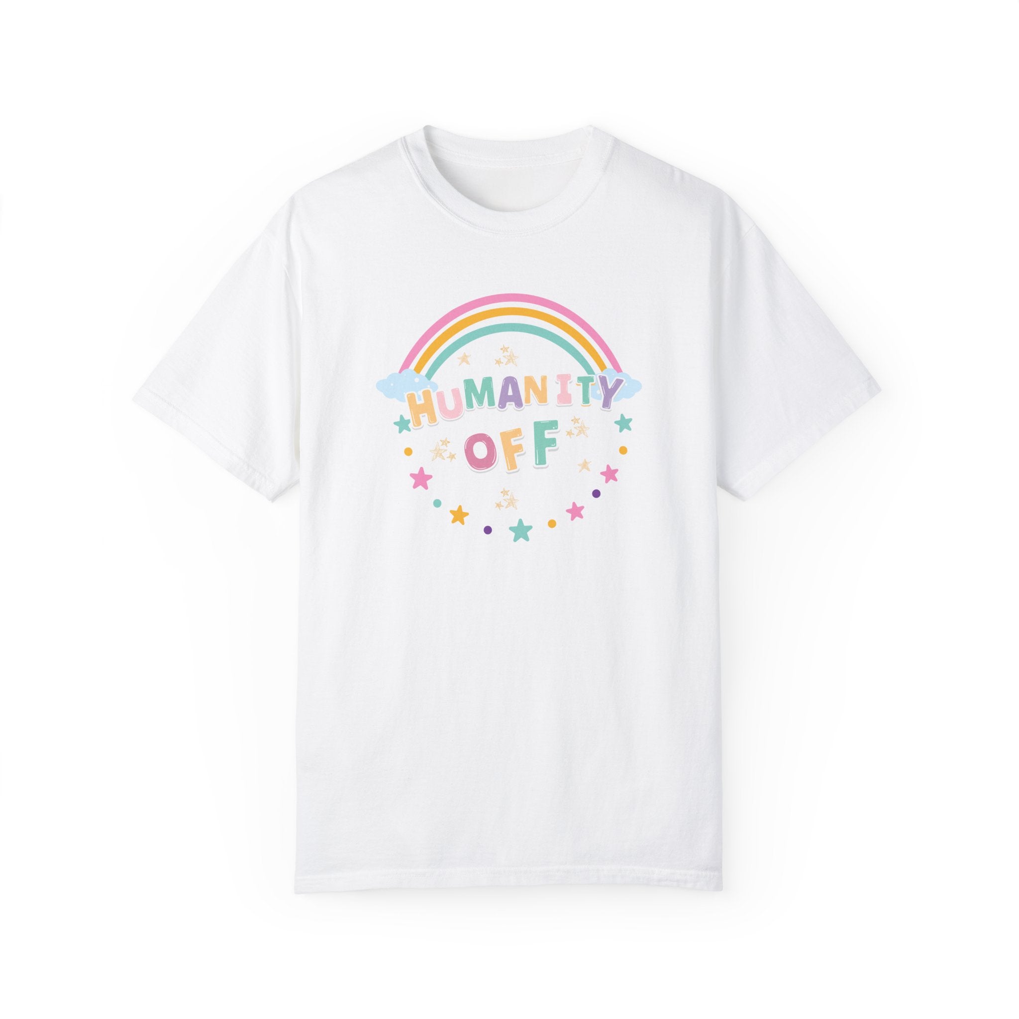 Humanity Off Tee - Trendy Graphic T-Shirt for Men & Women | Soft Cotton Casual Tee | Perfect for Streetwear, Everyday Outfits & Social Statements