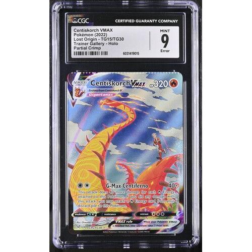 2022 Pokemon Lost Origin Centiskorch VMAX Error Crimp TG15/TG30 CGC 9 Graded Card - Rare Collectible for Trading Card Game Players & Pokemon Fans - Perfect for Display, Tournaments, and Investment