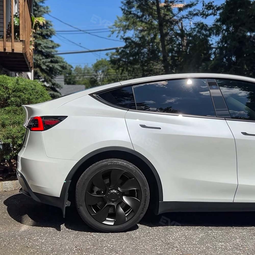 Tesla Model Y 19 Inch Überturbine Wheel Cover Set (4PCS) - Matte Black Hub Caps for Enhanced Style & Protection | Perfect for Road Trips & Daily Commutes