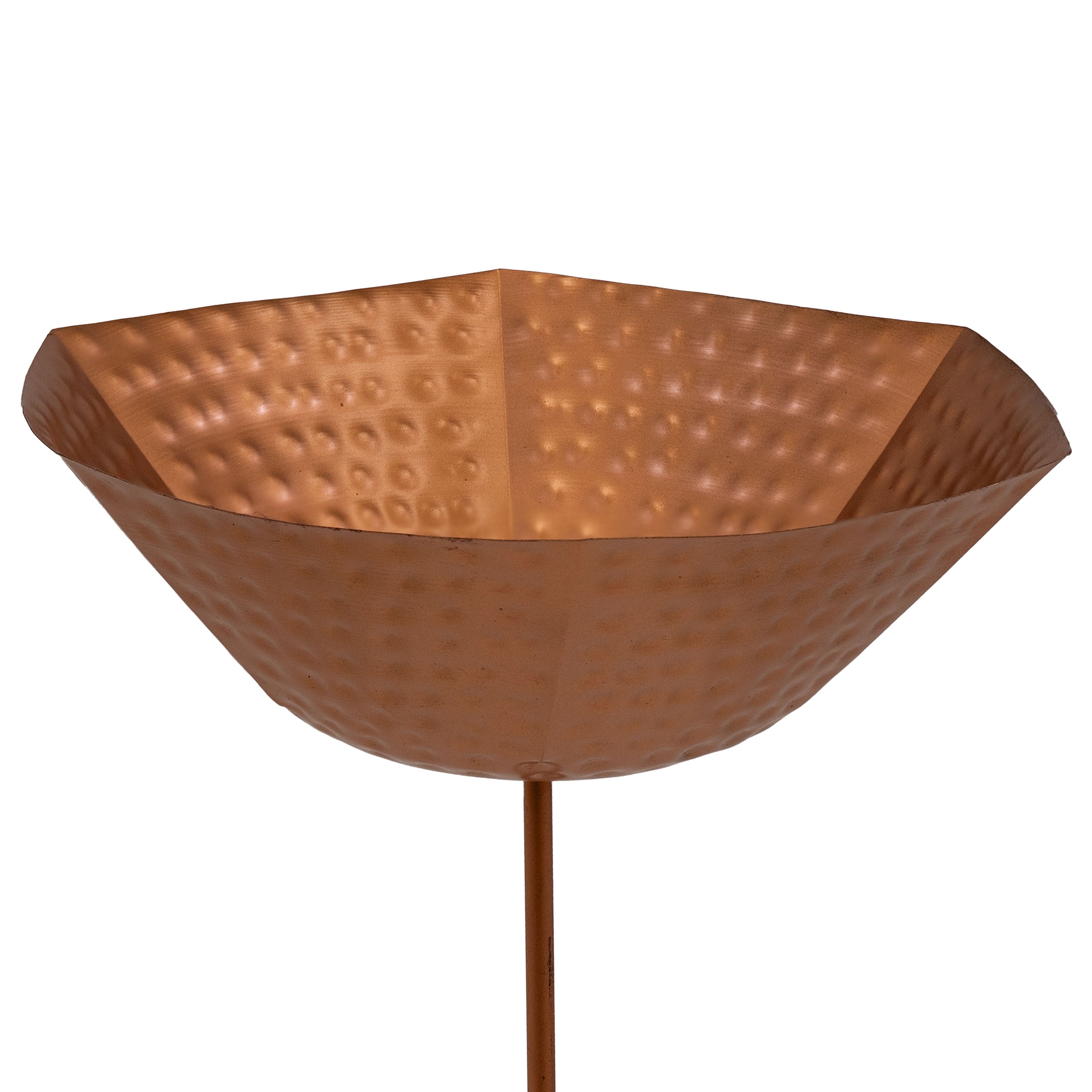 Sunnydaze Staked Copper Bird Bath with UV Resistant Finish - 34.25 Inch Height - Elegant Garden Decor for Outdoor Bird Watching and Backyard Landscaping