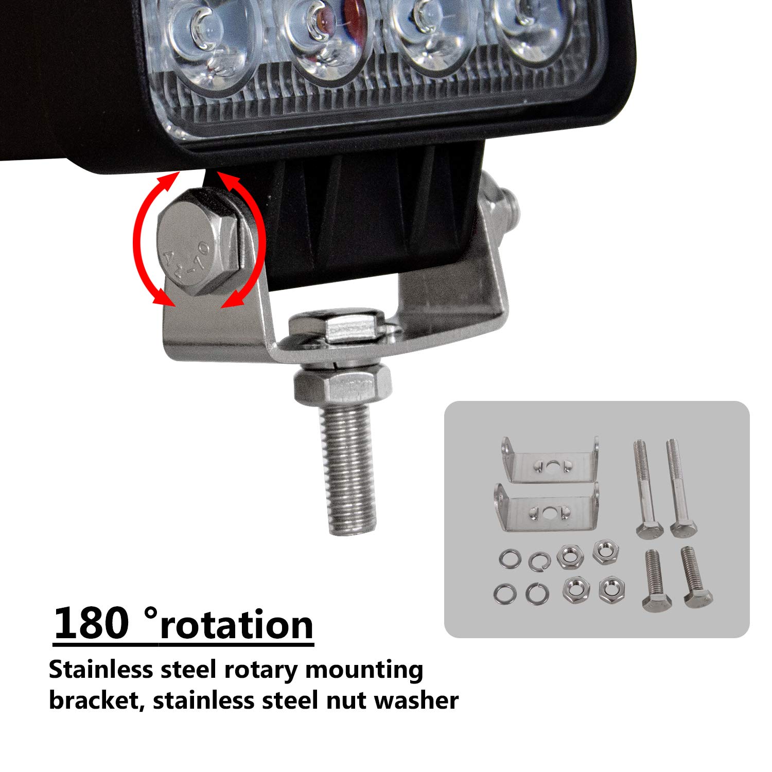 SKYWORLD 4 Inch 48W LED Work Lights - 10 Pack Spot Driving Fog Light Pods for Off-Road, Boat, Truck, Tractor & SUV | Durable Waterproof Lighting for Night Driving, Worksite & Marine Use