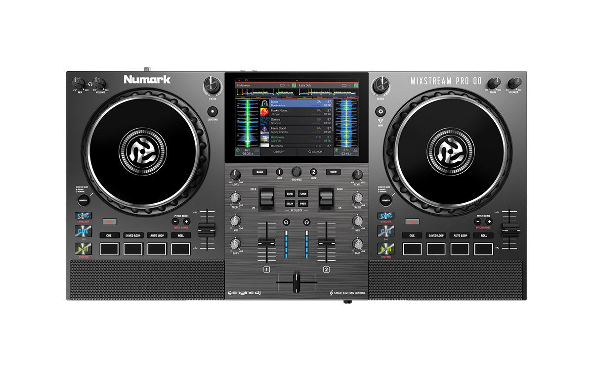 Mixstream Pro Go - Portable All-in-One DJ Controller with Bluetooth & Battery for Live Performances & Music Production - Perfect for DJs, Musicians & Parties