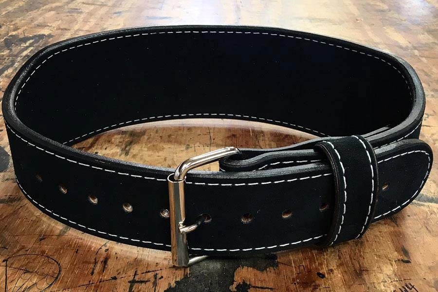 Warrior 4 Leather Weightlifting Belt (10mm) for Powerlifting, CrossFit & Gym Training - Premium Support for Deadlifts, Squats & Strength Workouts