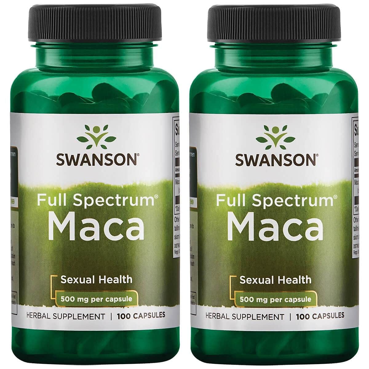 Swanson Maca Root 500mg 100 Capsules (2 Pack) - Natural Energy & Vitality Supplement for Men & Women - Supports Hormonal Balance, Stamina & Endurance - Perfect for Workout, Fitness & Daily Wellness