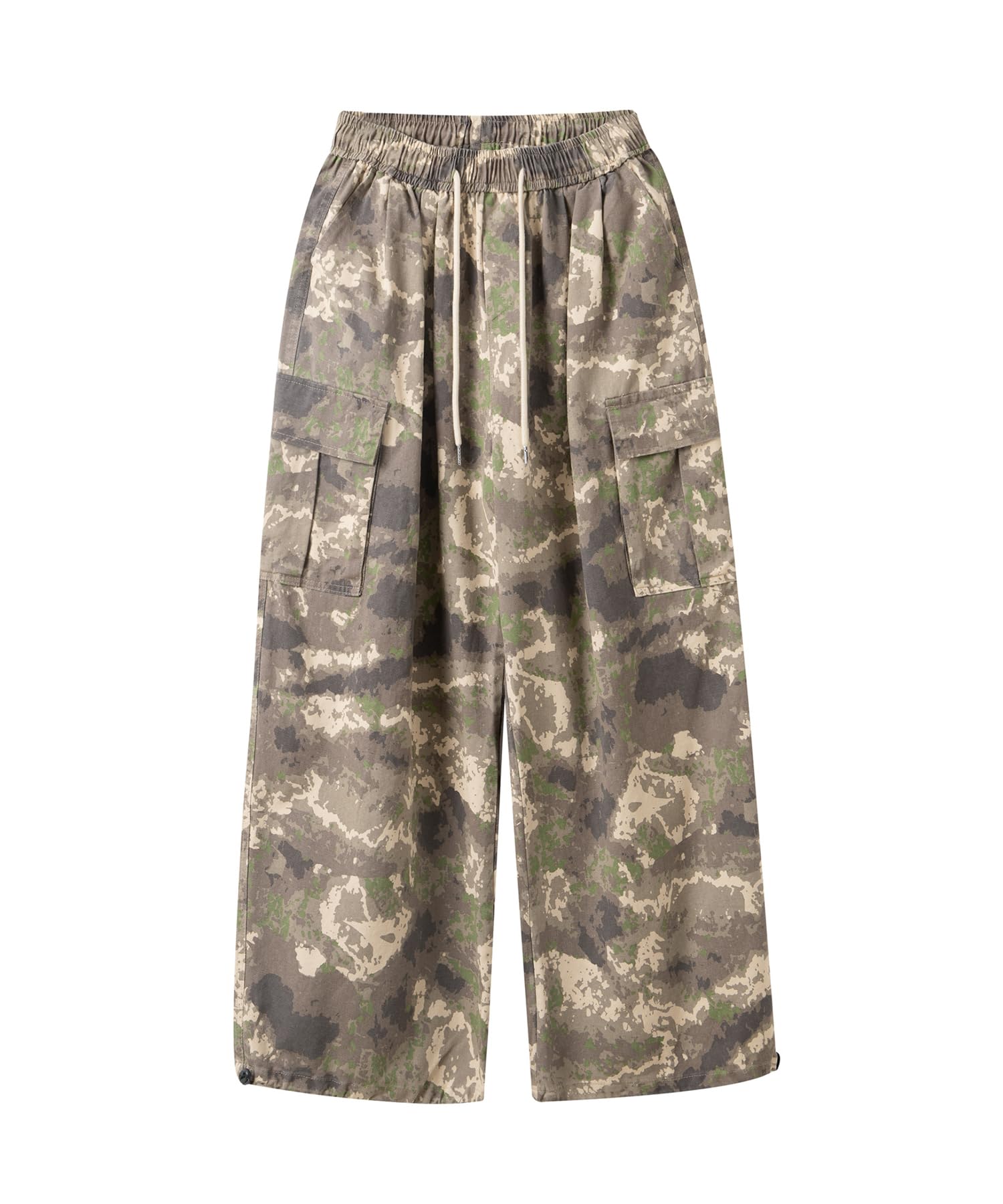 Vintage Baggy Camo Cargo Pants for Men & Women - Y2K Streetwear Wide Leg Drawstring Waist Joggers with Multi-Pockets | Perfect for Hip-Hop Fashion, Urban Street Style and Casual Outfits