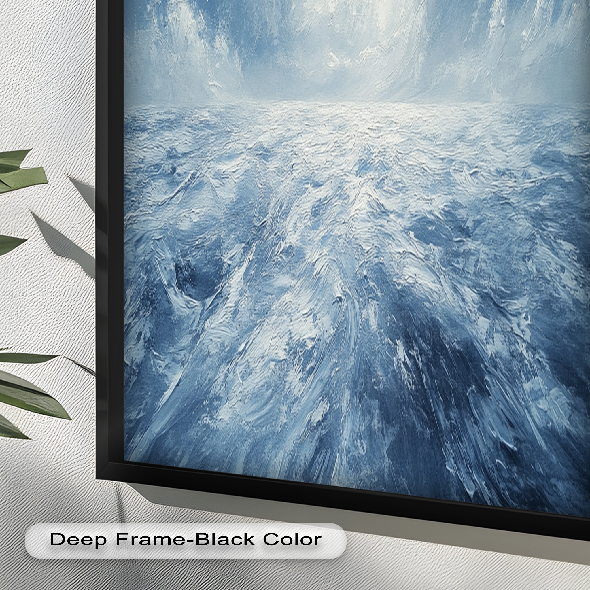 Blue Coastal Wall Art - Abstract Ocean Seascape Oil Painting for Beach House Decor | Handmade Canvas Artwork | Coastal Living Room & Bedroom Wall Decor