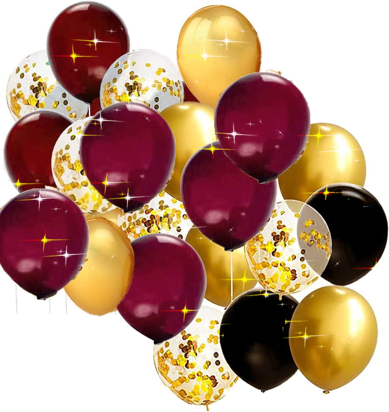 2025 Maroon & Gold Graduation Decorations - Burgundy Black Gold Balloons for FSU Class of 2025 | Wizard Party & Birthday Party Supplies | Perfect for Graduation Ceremonies, College Celebrations & Themed Parties
