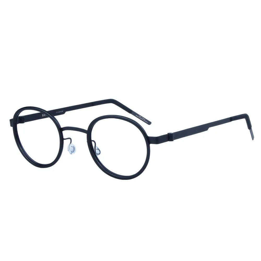Unisex Full Rim Round Screwless Titanium Acetate Eyeglasses 3033 - Lightweight & Durable Frame for Men & Women - Perfect for Reading, Work & Everyday Use