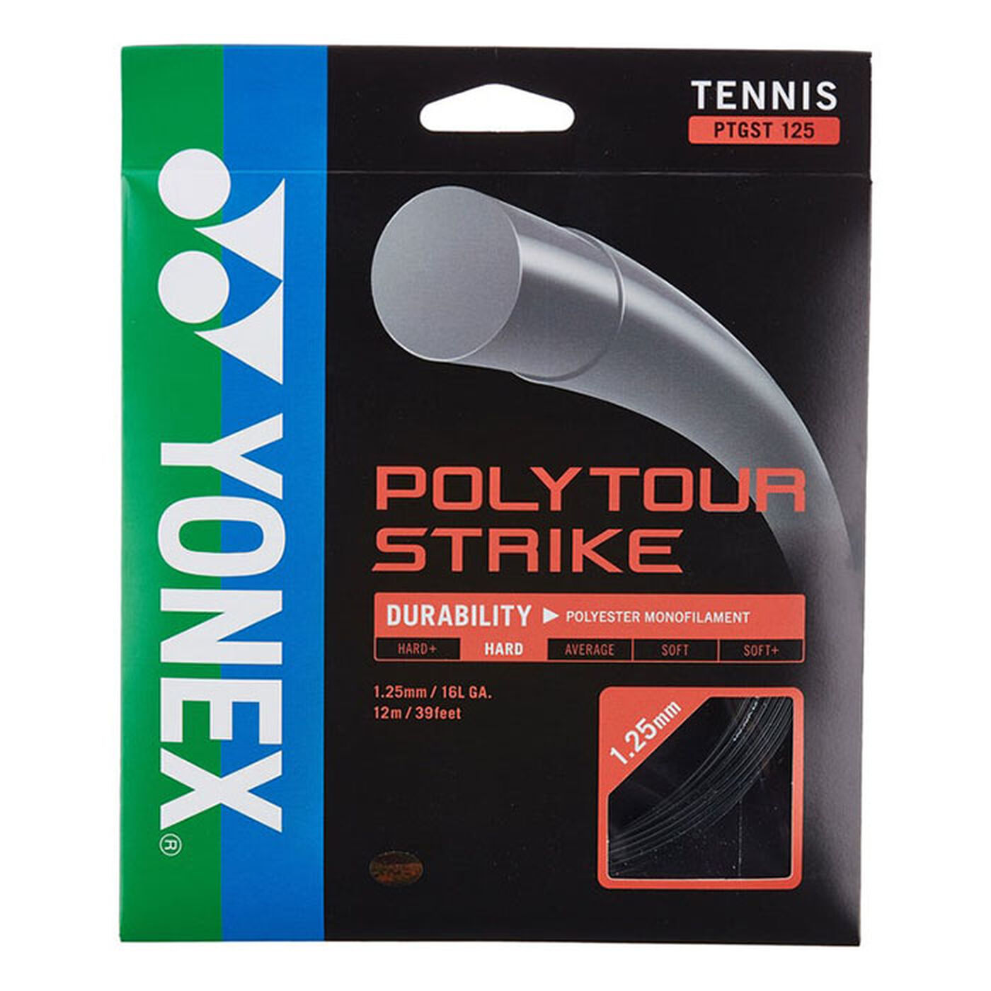 Yonex Polytour Strike 130 Tennis Strings - High Performance Polyester String for Power & Spin | Perfect for Competitive Players & Tournament Play