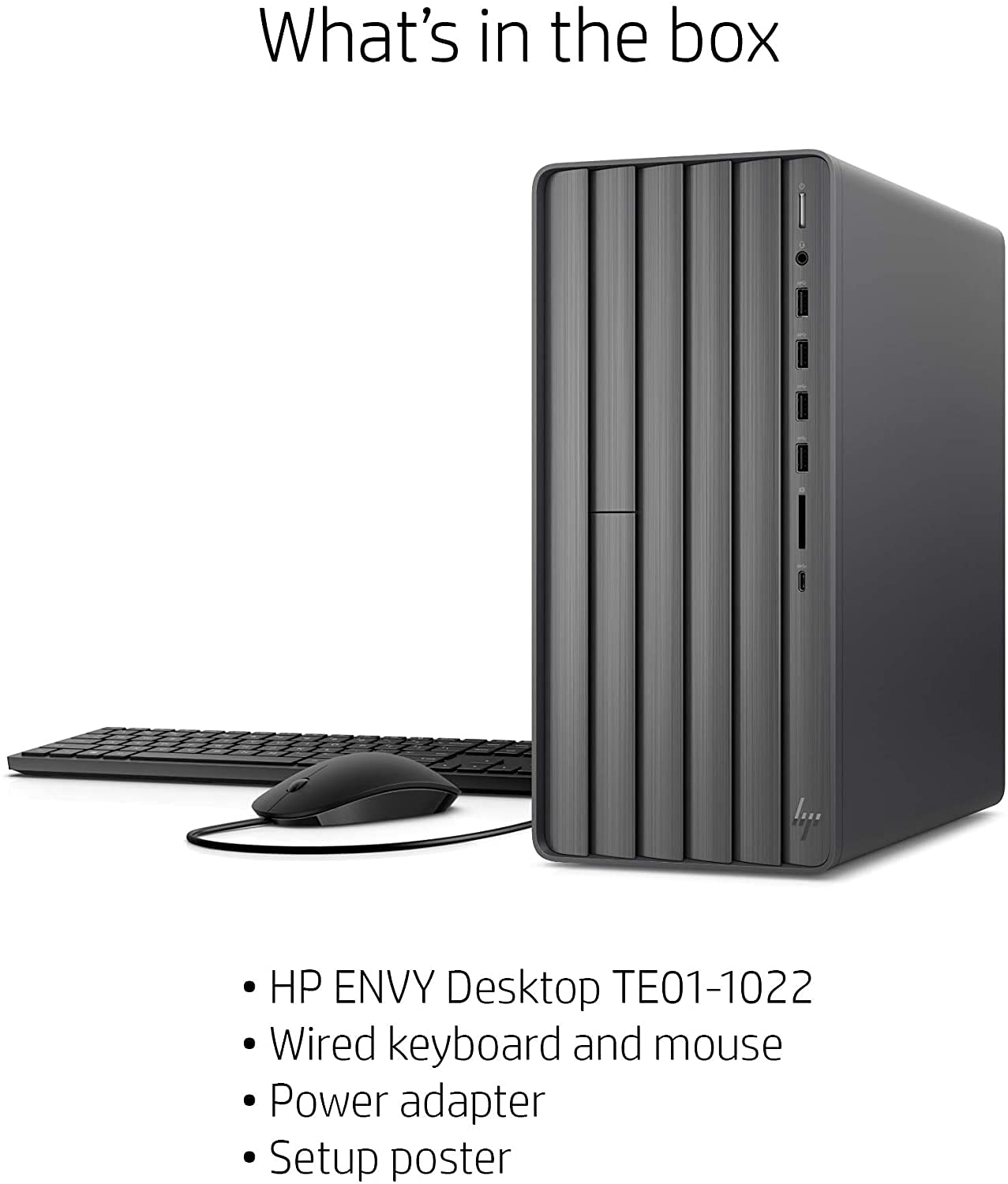 HP Envy Desktop 2022 - Intel Core i7-10700, 16GB RAM, 1TB SSD + 1TB HDD, Wi-Fi 5, Windows 11 Pro, Keyboard & Mouse Combo - Powerful Home & Office Computer for Work, Gaming & Multimedia
