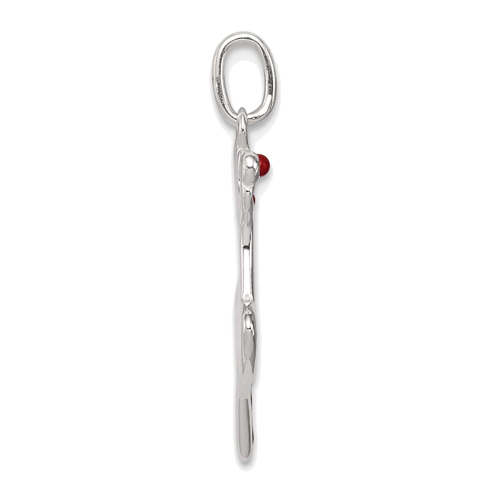 Sterling Silver Reindeer Pendant - Elegant Enamel Jewelry for Christmas Gifts