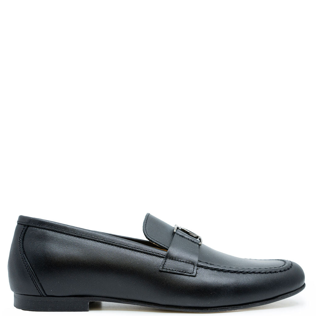 Spain+Co Black Todd Buckle Loafer - Classic Men's Slip-On Shoes for Business & Casual Wear | Comfortable Leather Dress Shoes for Office, Travel & Everyday Use