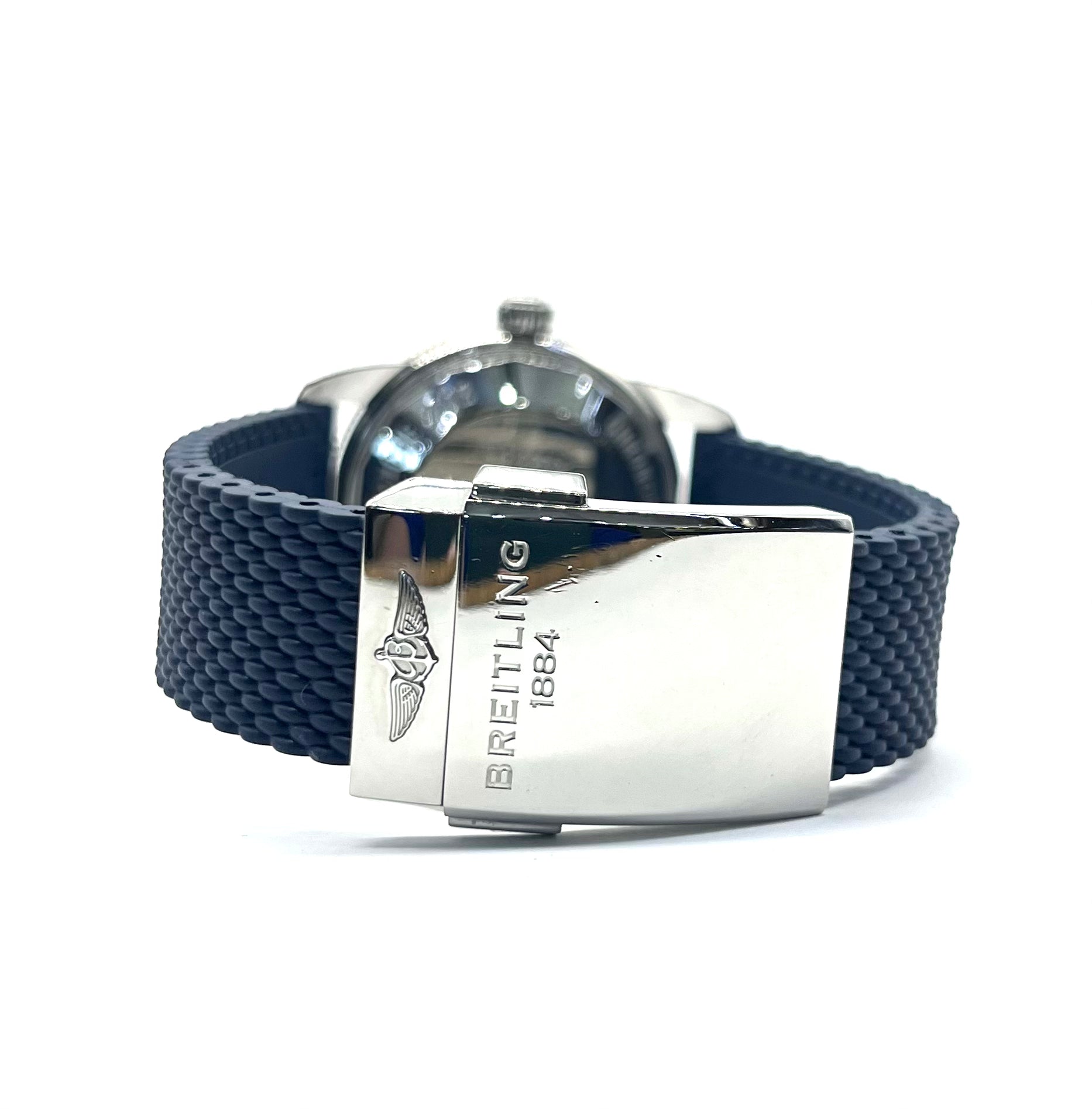 Breitling SuperOcean Automatic Dive Watch with Blue Rubber Strap - Luxury Waterproof Wristwatch for Men, Perfect for Scuba Diving, Swimming & Everyday Wear