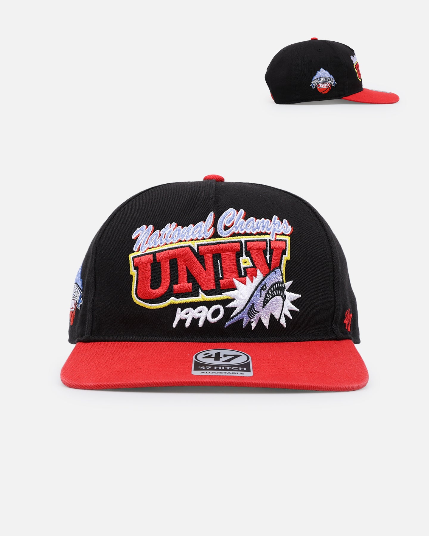 47 Brand UNLV 1990 Hitch RF Snapback Hat - Black/Red Adjustable Baseball Cap for Men & Women - Perfect for Sports Fans, Casual Wear and Street Fashion
