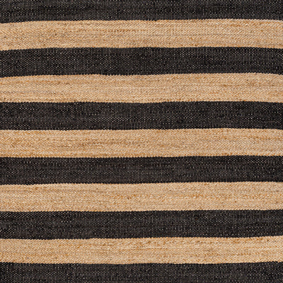 Jayden Rustic Farmhouse Woven Jute Stripe Area Rug - Non-Slip Natural Fiber Floor Mat for Living Room, Bedroom & Dining Room Decor