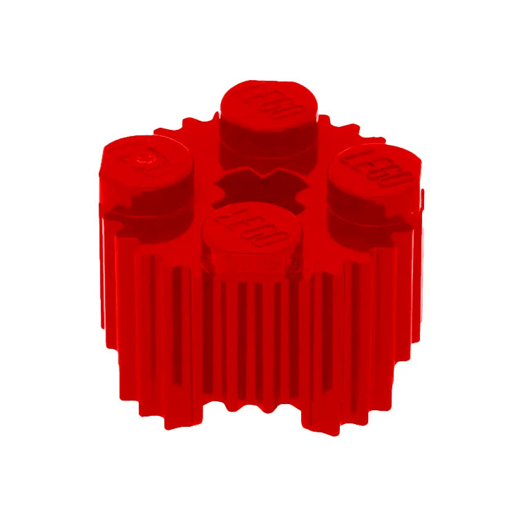 LEGO 2x2 Round Brick with Axle Hole & Grilled Fluted Profile - Red (Part 92947 / 4650646) | Perfect for LEGO Technic Models, Car Wheels & Creative DIY Projects