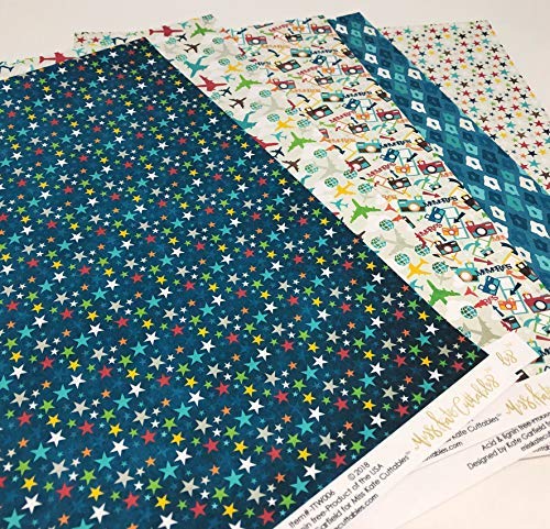 Miss Kate Cuttables World Travel Scrapbook Paper Pack - 16 Sheets 12x12 Single-Sided Pattern Paper for Scrapbooking, Card Making & DIY Crafts - Perfect for Travel Journals, Memory Books & Photo Albums