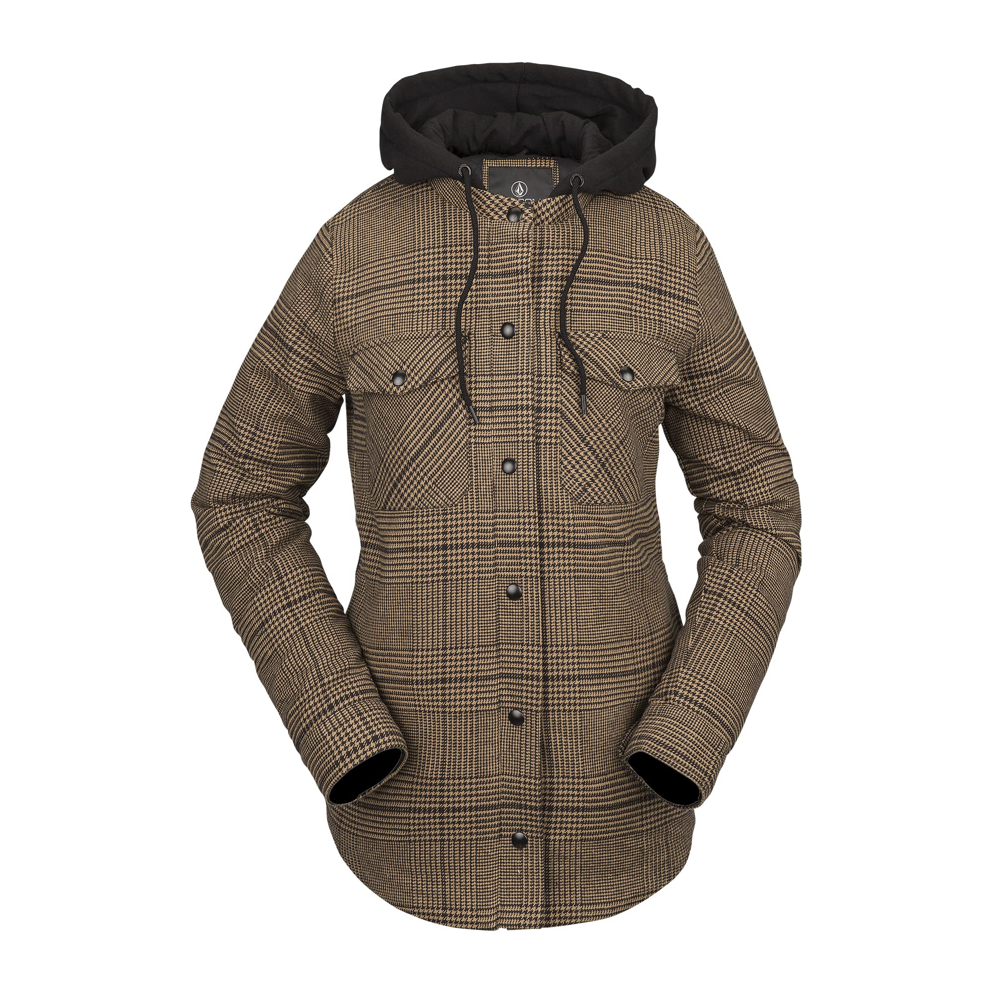 Volcom Women's Flannel Hooded Shirt Jacket - Warm Winter Snowboard Ski Jacket for Outdoor Activities & Casual Wear