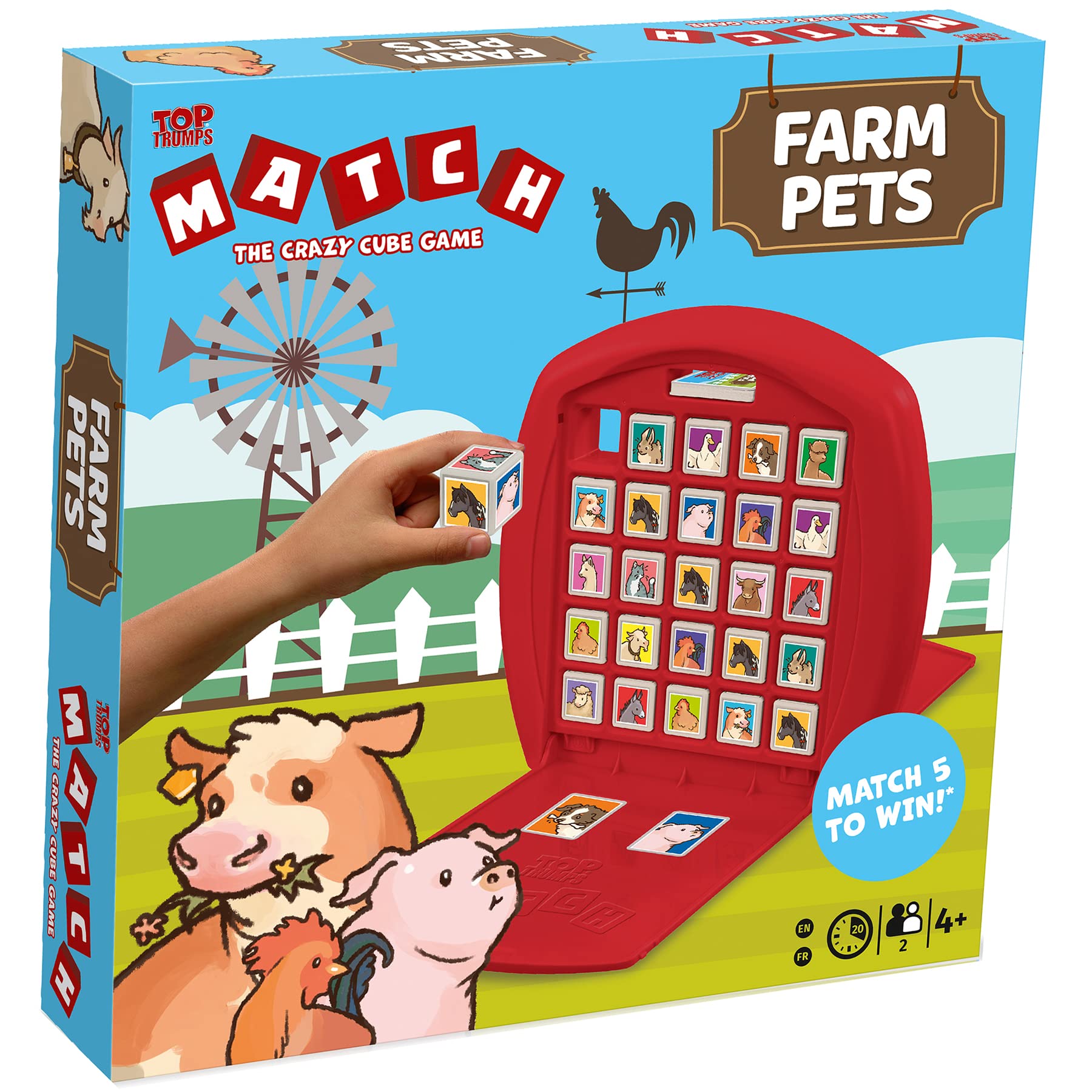 Farm Animals Matching Memory Game - Fun Family Board Game for Kids & Adults Ages 4+ - Educational Learning Game for 2 Players - Perfect for Birthday Parties, Family Game Nights & Preschool Learning Activities