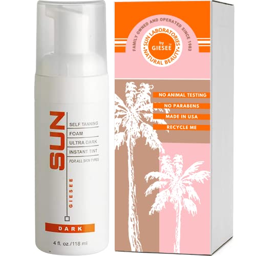 Self Tanning Foam Ultra Dark Instant Tint - 4 oz | Natural Looking Sunless Tan | Quick-Drying & Streak-Free Formula for Face & Body | Perfect for Summer, Vacations & Special Occasions