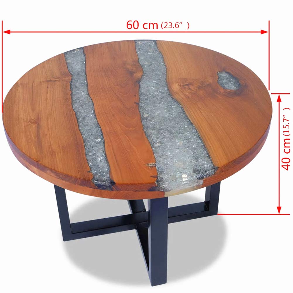 Modern Teak Resin Coffee Table - 23.6