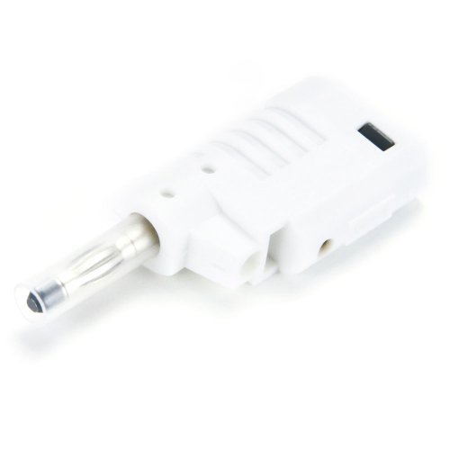 CT2015 4mm Safety Stacking Banana Plug - Solderless Screw Connection, 36A, White (10-Pack) | Ideal for Electronics Testing, Lab Equipment & Power Supply Connections