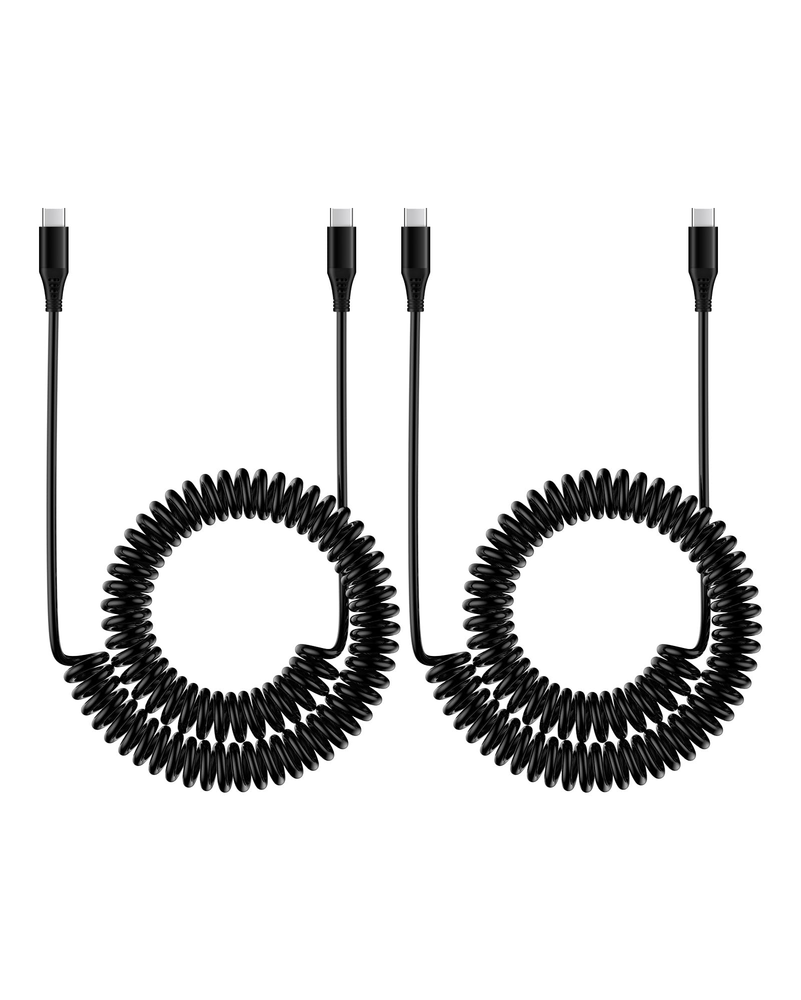 3FT/2Pcs S25 Coiled USB C Cable Fast Charging Cord for Samsung Galaxy Z Fold6 Flip6 S24 FE S23 Ultra S22 S21 S9 S8 A16 A03s A13 A14 A53 A54 A51, Compatible with iPhone 16Pro Pixel Android Auto - Perfect for Car Charging, Home & Office Use
